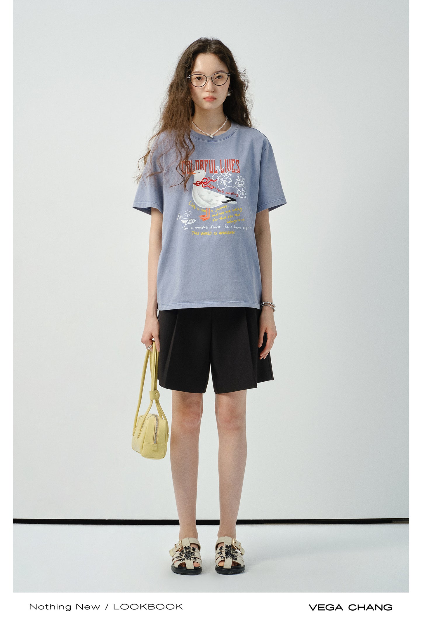 Vintage-Style Cotton Print T-Shirt