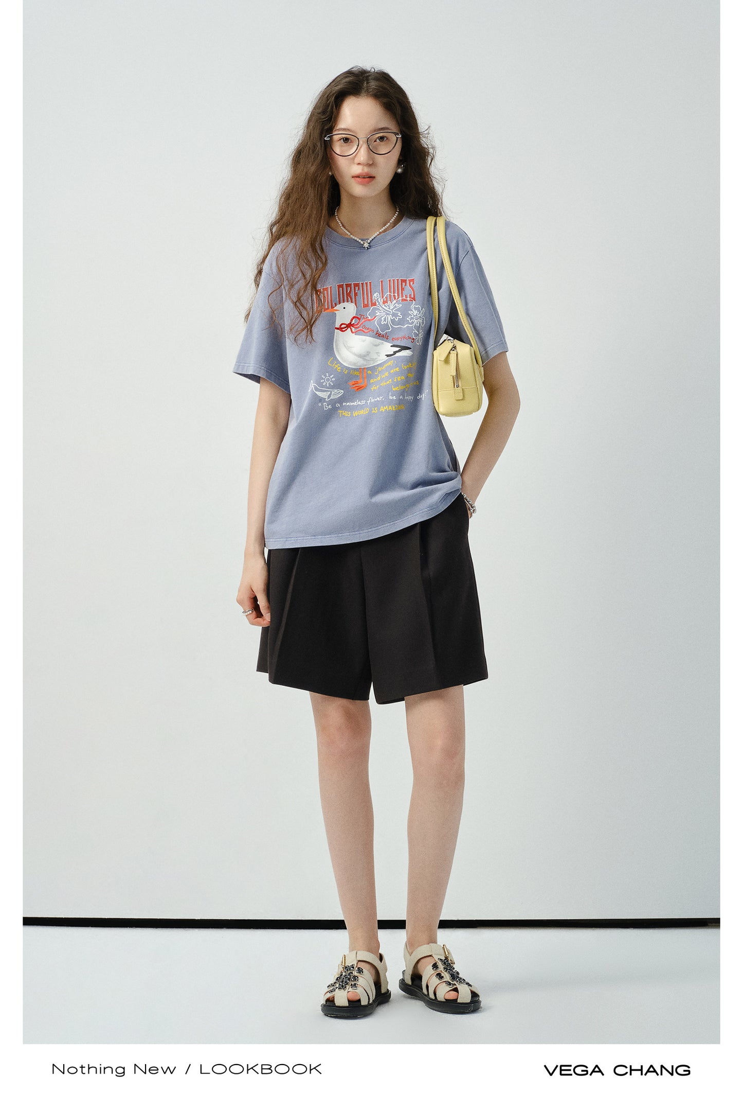 Vintage-Style Cotton Print T-Shirt