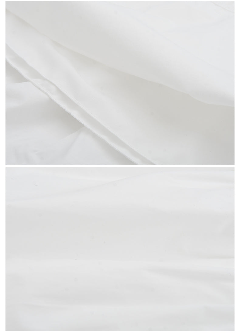 Elastic Waist Cotton Midi-Length Skirt