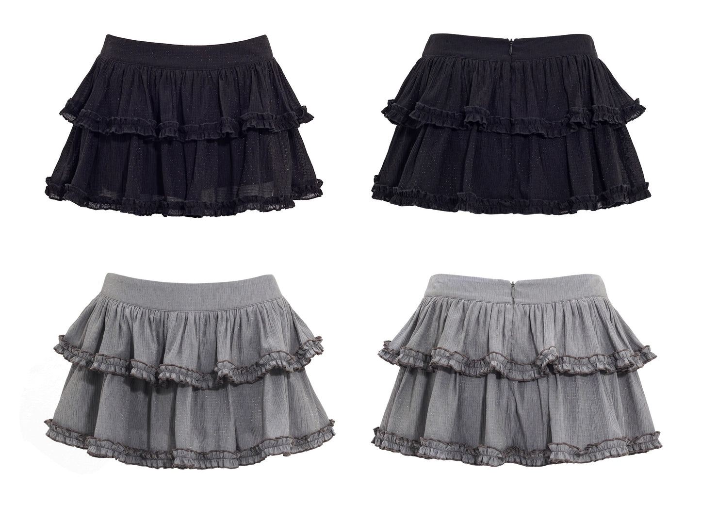 Tutu-Style Low-Rise Crepe Mini Skirt