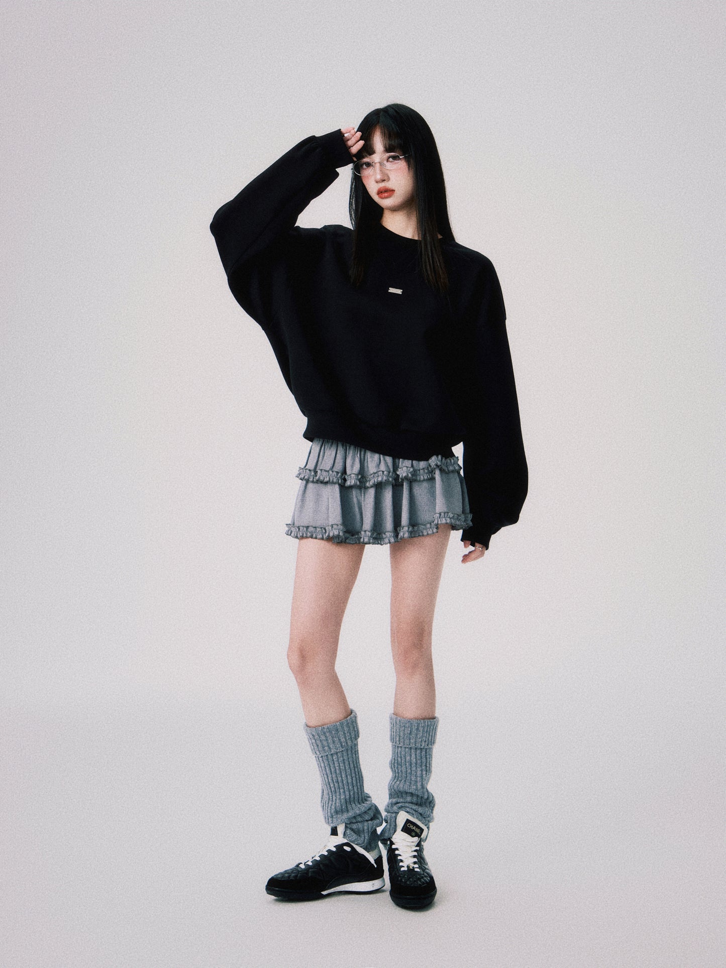Tutu-Style Low-Rise Crepe Mini Skirt
