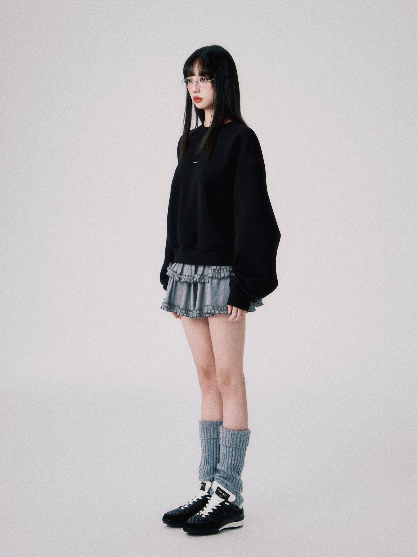 Tutu-Style Low-Rise Crepe Mini Skirt