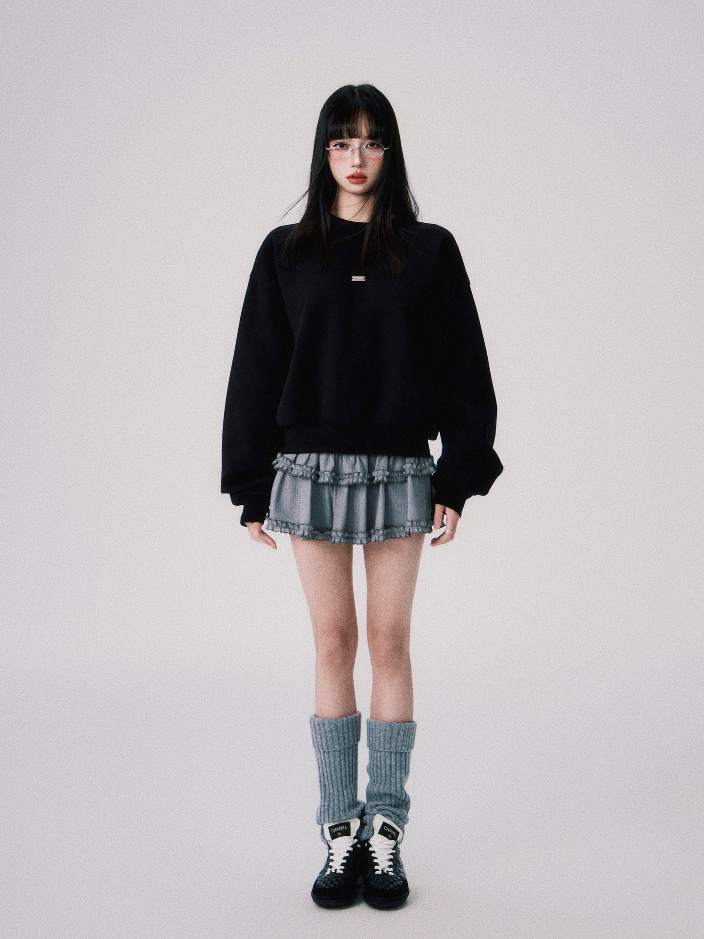 Tutu-Style Low-Rise Crepe Mini Skirt