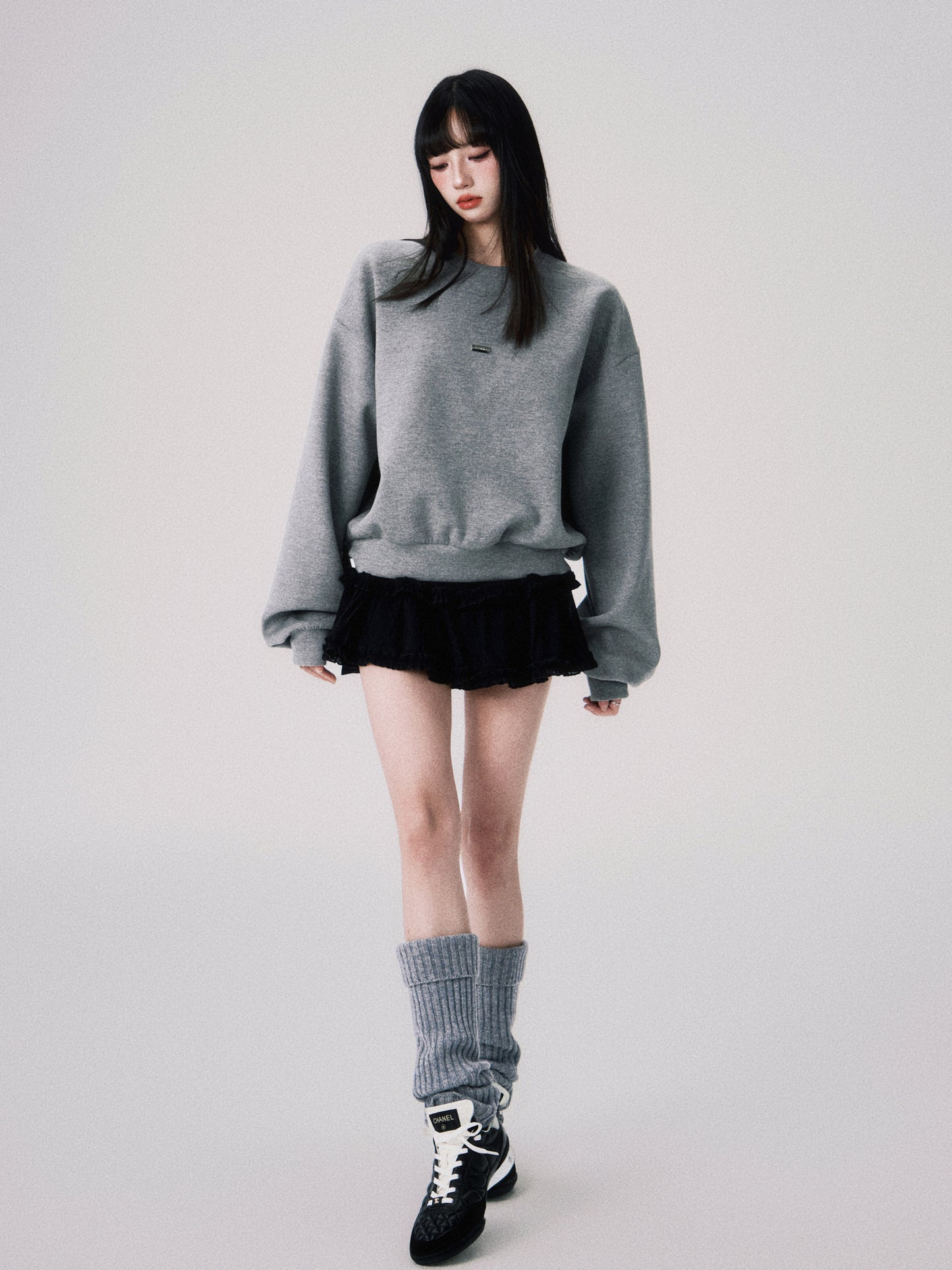 Tutu-Style Low-Rise Crepe Mini Skirt
