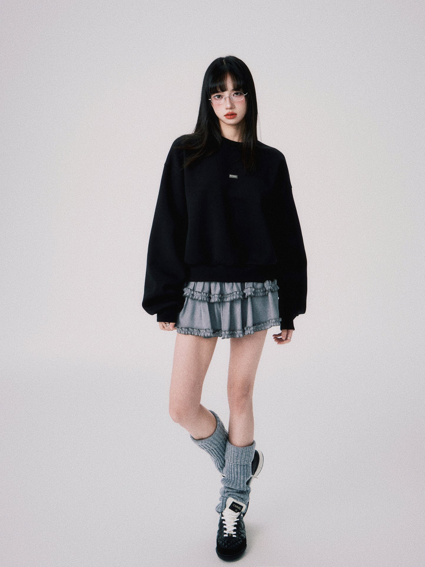 Tutu-Style Low-Rise Crepe Mini Skirt