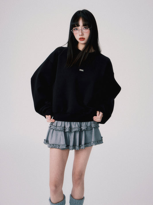 Tutu-Style Low-Rise Crepe Mini Skirt