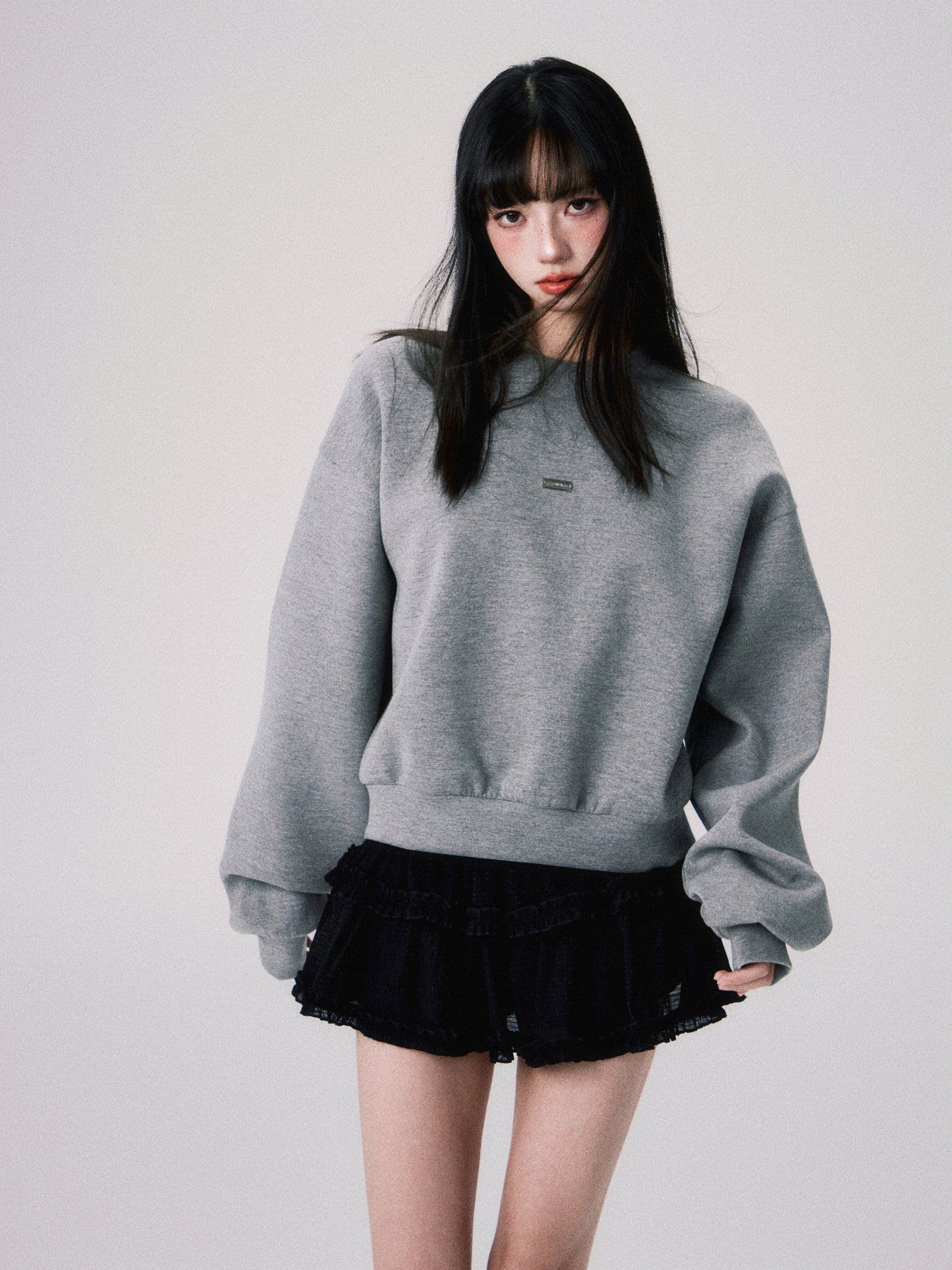 Tutu-Style Low-Rise Crepe Mini Skirt
