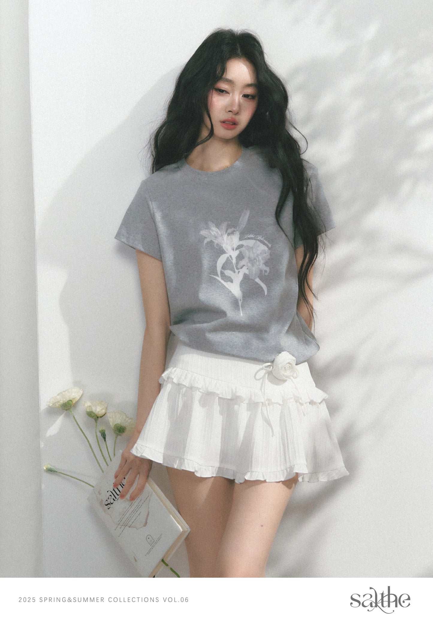 Cotton T-Shirt With Dotted Floral Print