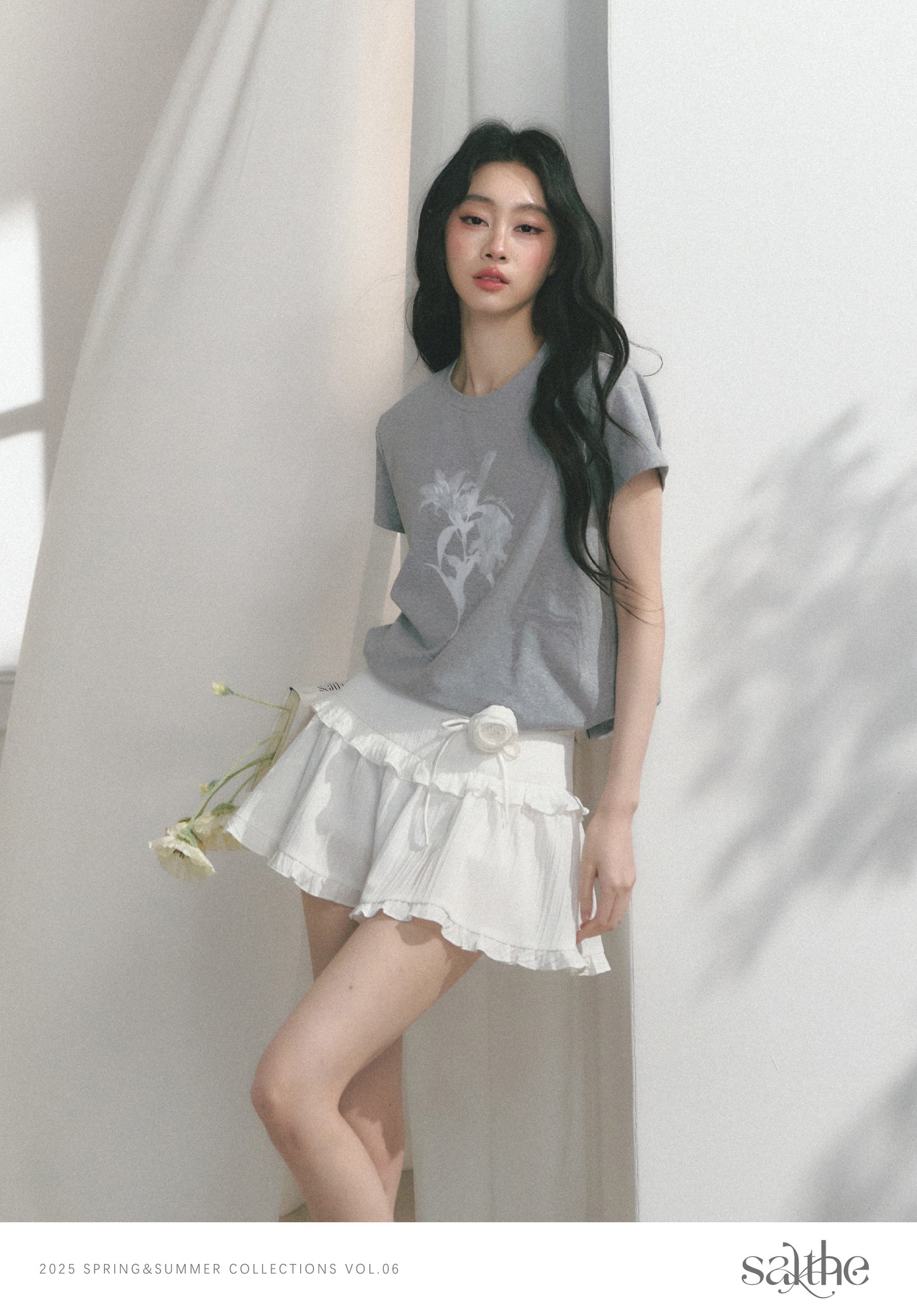 Cotton T-Shirt With Dotted Floral Print