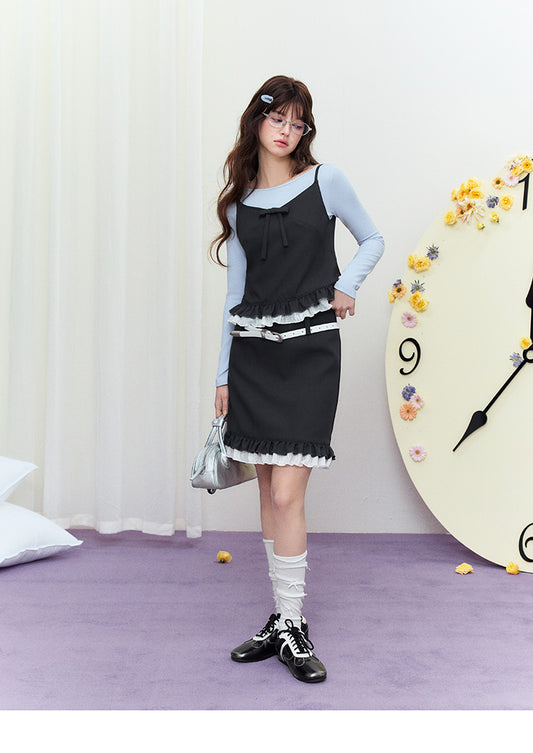 Ruffled-Hem Camisole, Matching Skirt, Basic T-Shirt