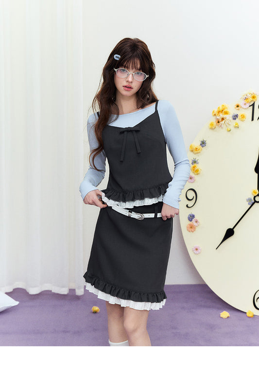 Ruffled-Hem Camisole, Matching Skirt, Basic T-Shirt