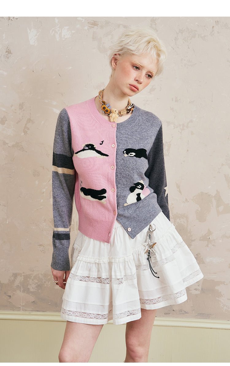 Elegant Tiered Lace Short Cotton Skirt