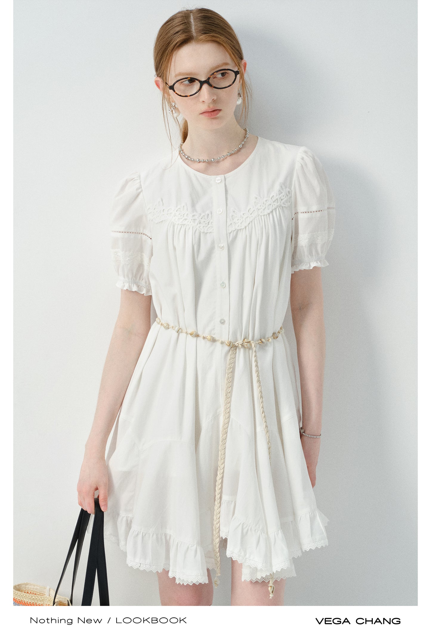 Asymmetric Hem Shirt Dress In Natural Fabric