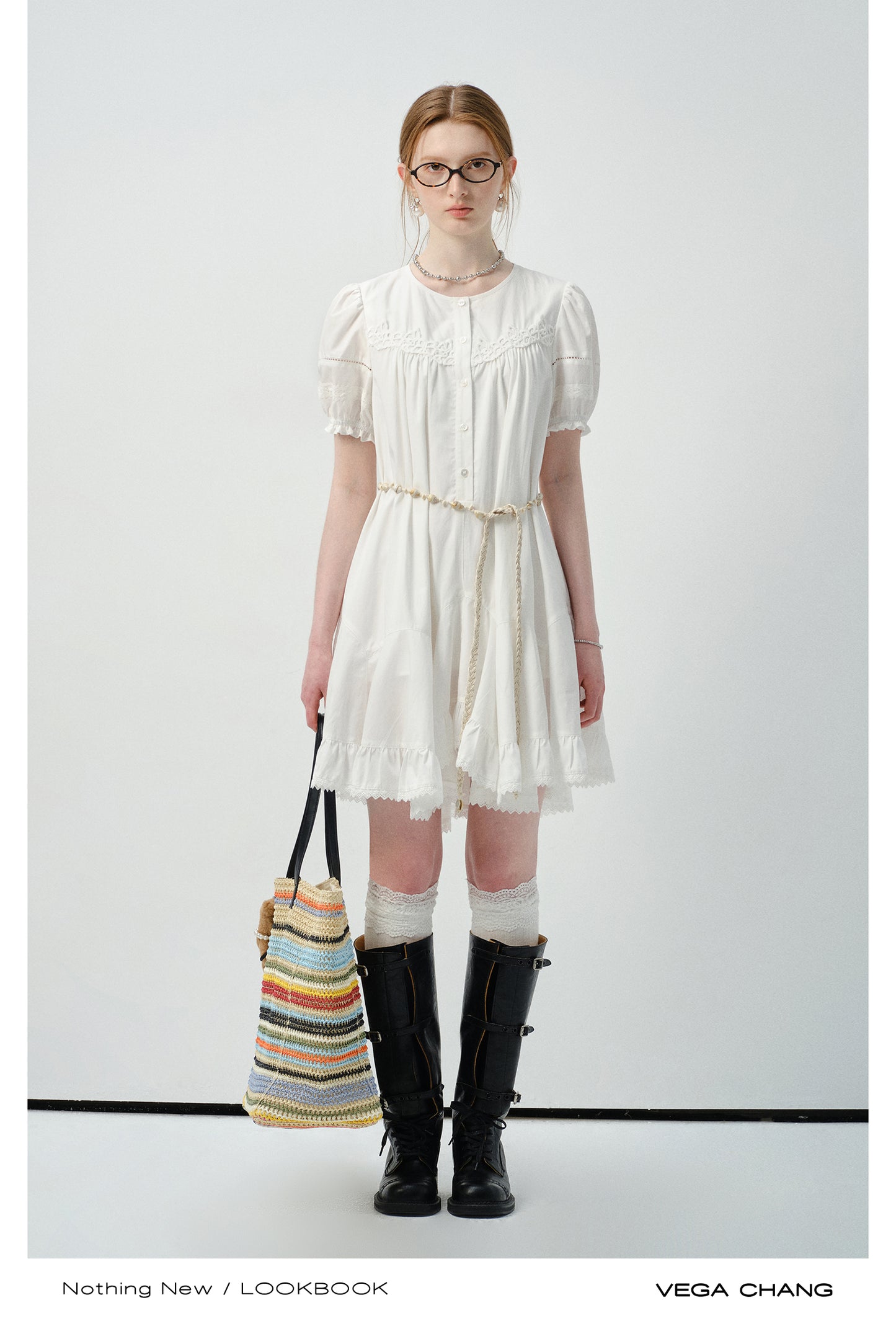 Asymmetric Hem Shirt Dress In Natural Fabric