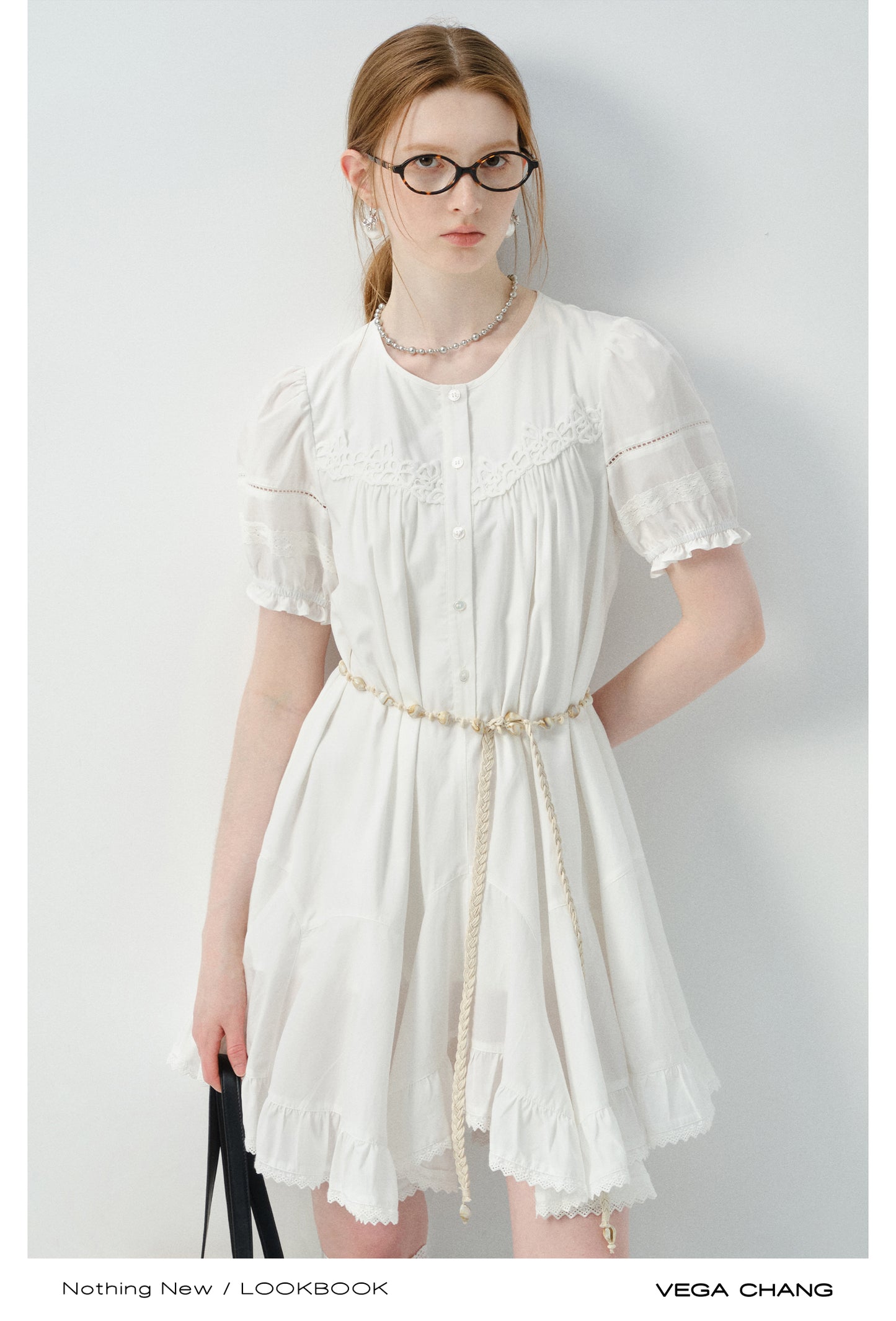 Asymmetric Hem Shirt Dress In Natural Fabric