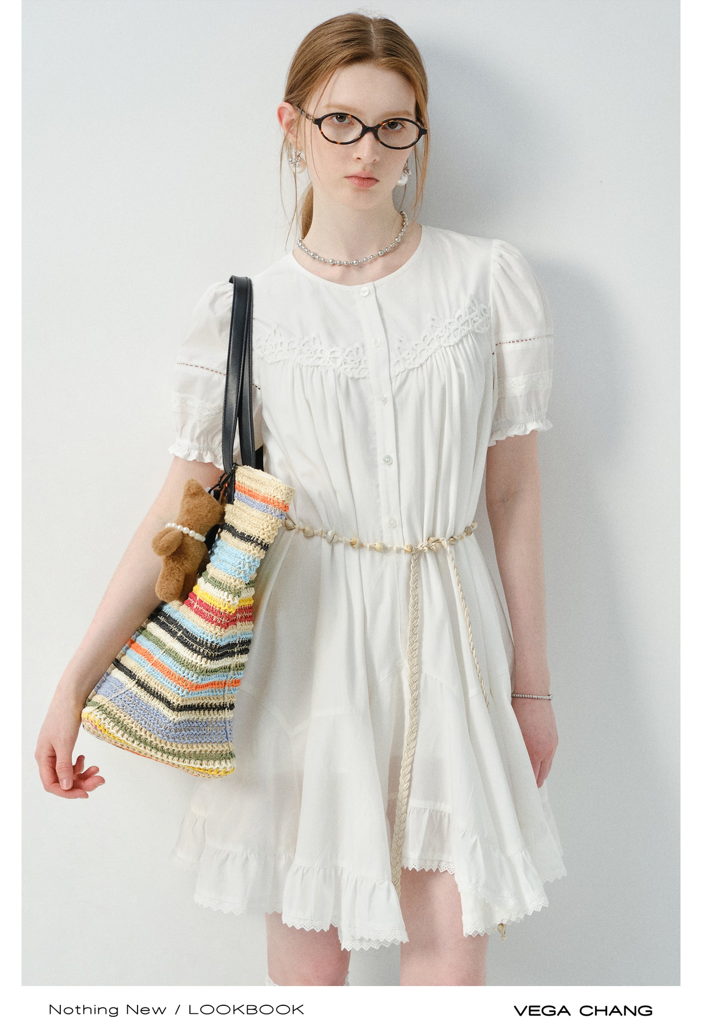 Asymmetric Hem Shirt Dress In Natural Fabric