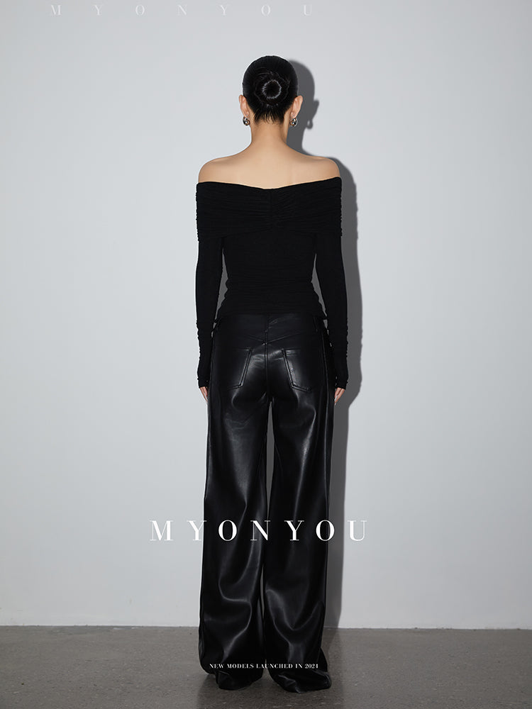 Off-Shoulder Top With Organic-Shaped Buckle