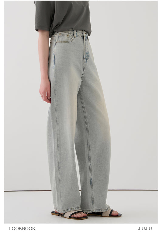 High-Waist Faded Light Wash Jeans