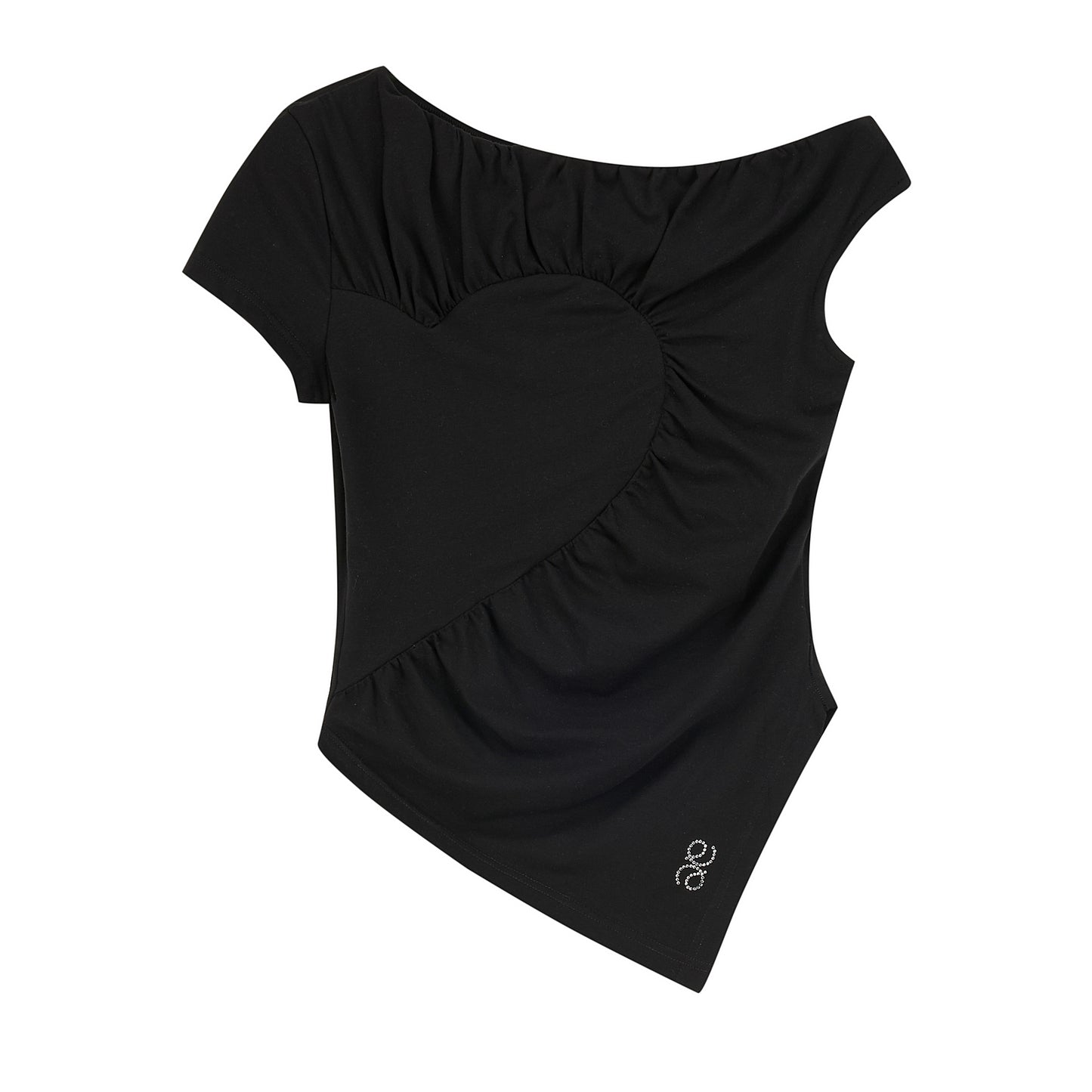 Asymmetrical One-Shoulder Ruched Slim-Fit Top