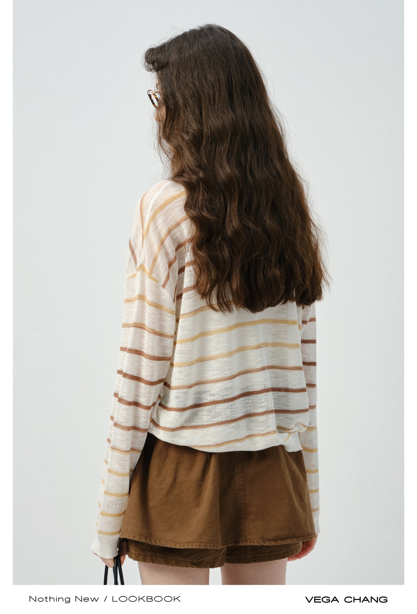 Relaxed Fit Gradient Stripe Sheer T-Shirt
