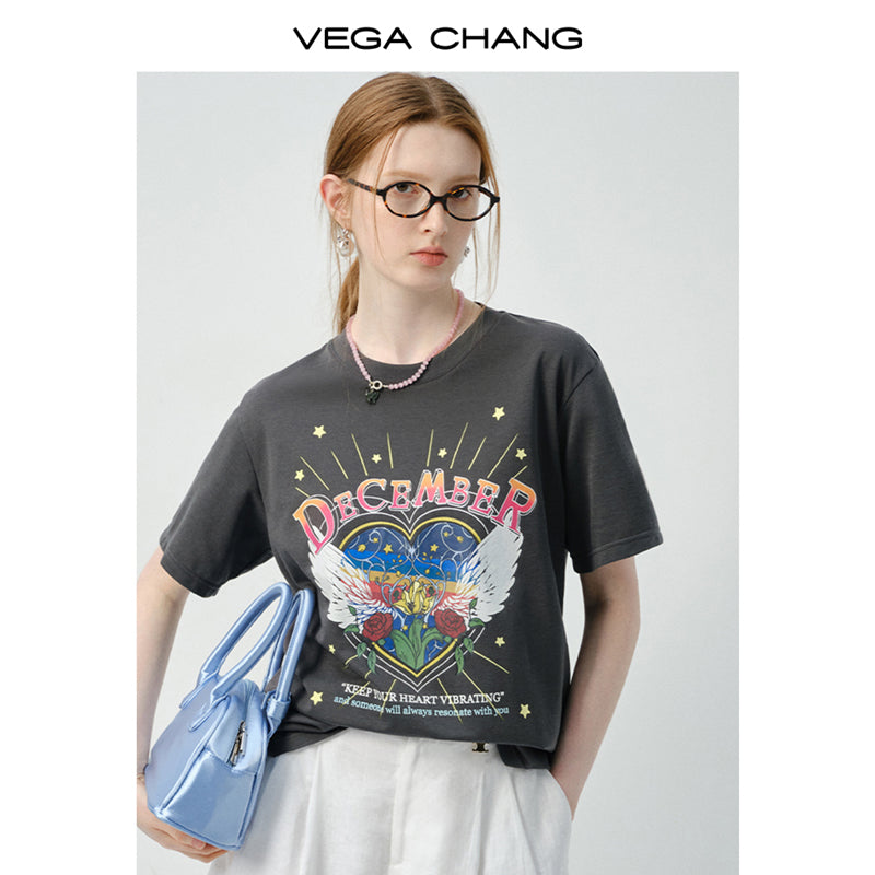Relaxed Vintage-Style Print T-Shirt