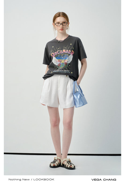 Relaxed Vintage-Style Print T-Shirt