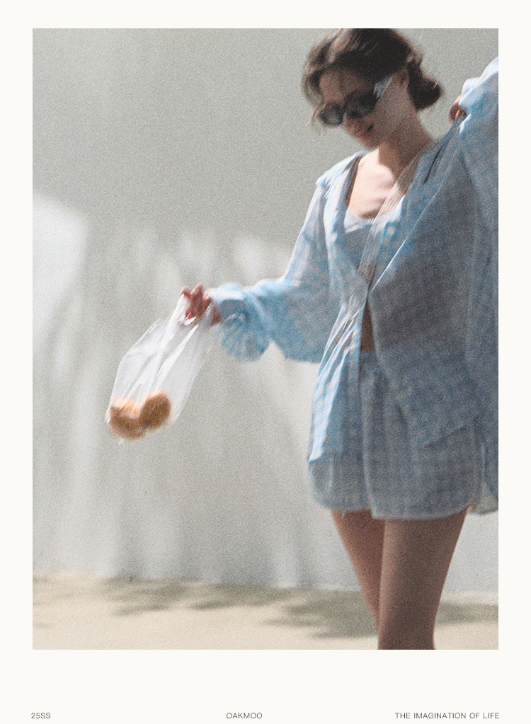Check Print Shirt & Elastic Waist Shorts