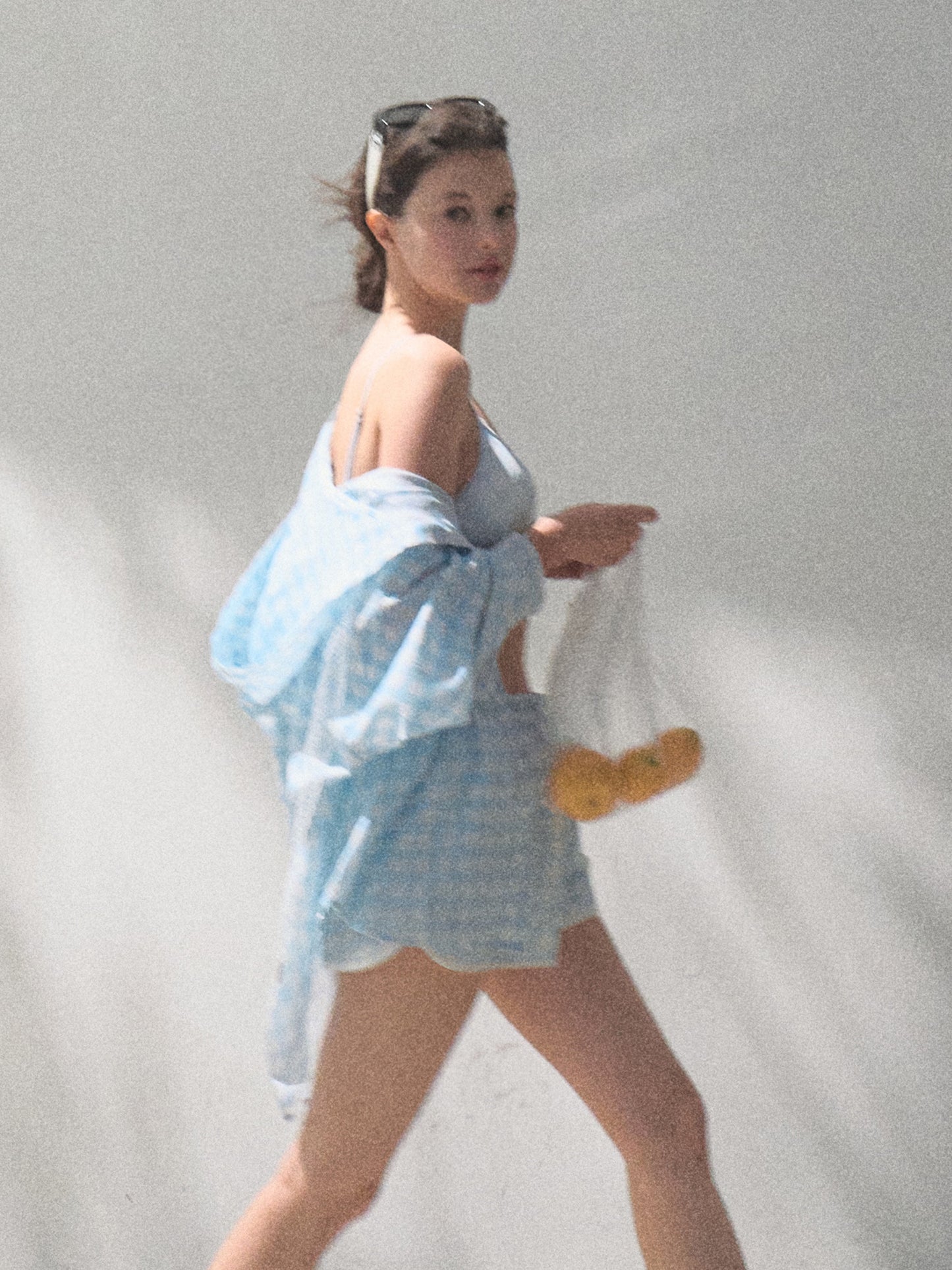Check Print Shirt & Elastic Waist Shorts
