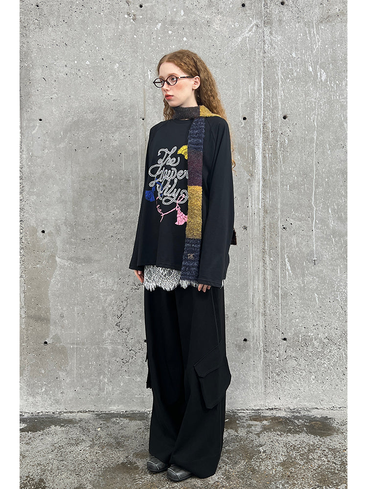 Striped Relaxed Fit Pants With Unique Pockets