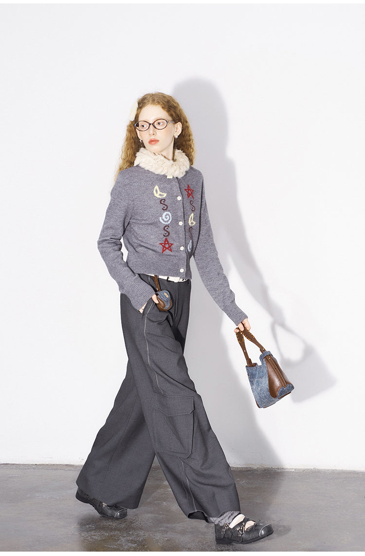 Striped Relaxed Fit Pants With Unique Pockets