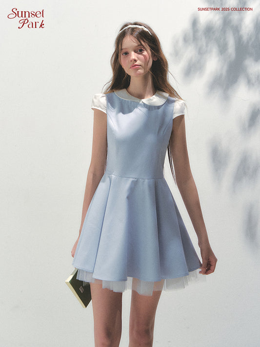 Peter Pan Collar Dress With Tulle Lining