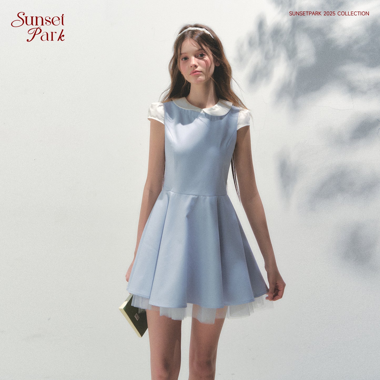 Peter Pan Collar Dress With Tulle Lining