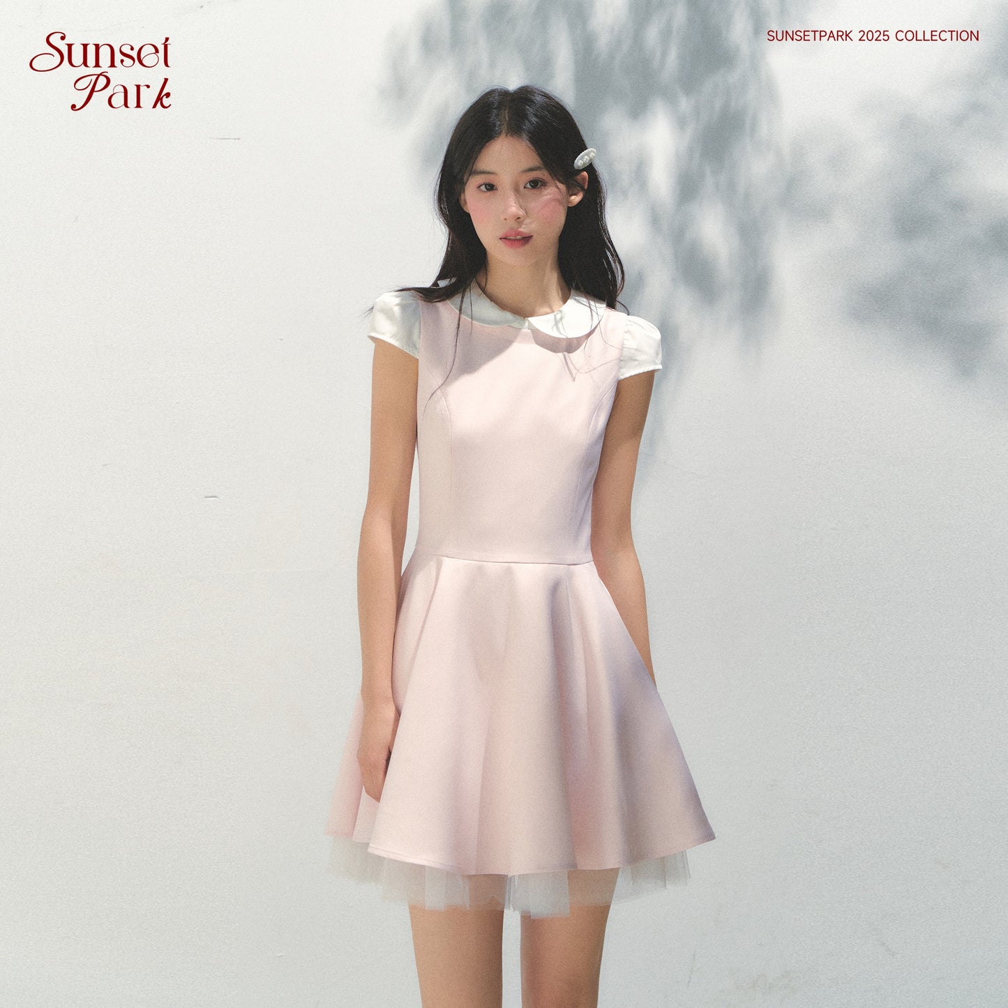 Peter Pan Collar Dress With Tulle Lining