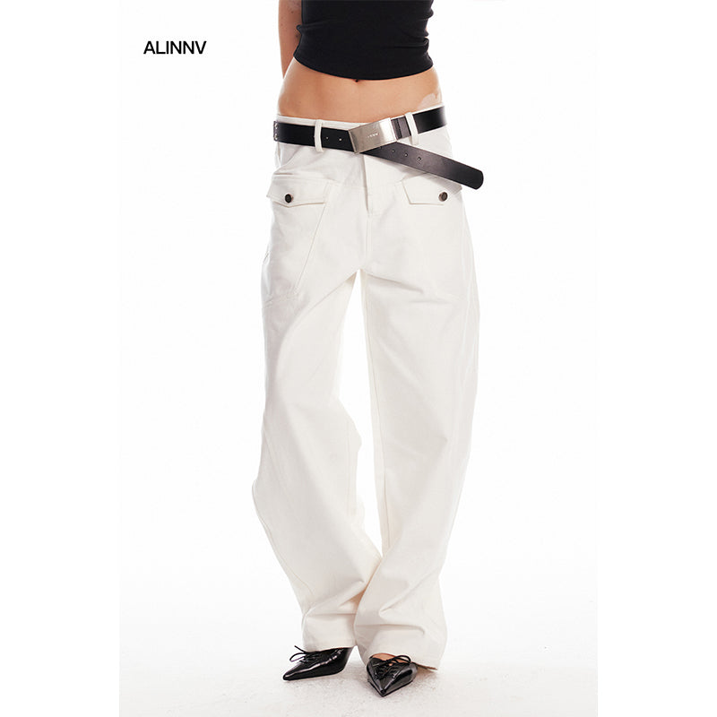 Low-Rise Scimitar Pants With Front Pockets