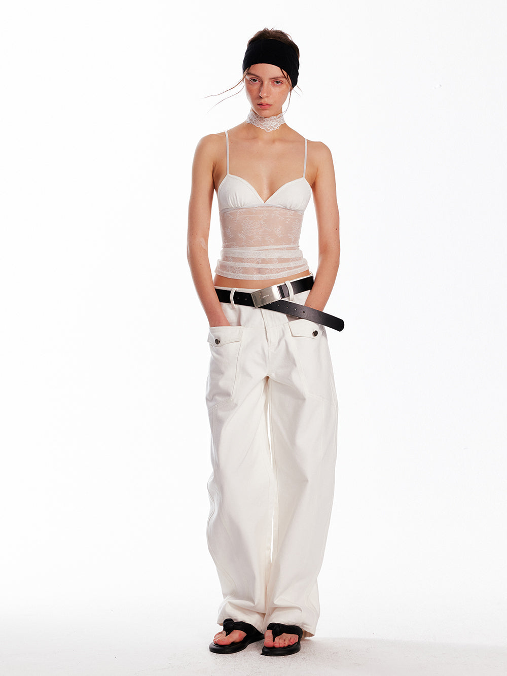 Low-Rise Scimitar Pants With Front Pockets