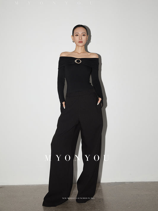 Elegant Wide-Leg Floor-Length Trousers
