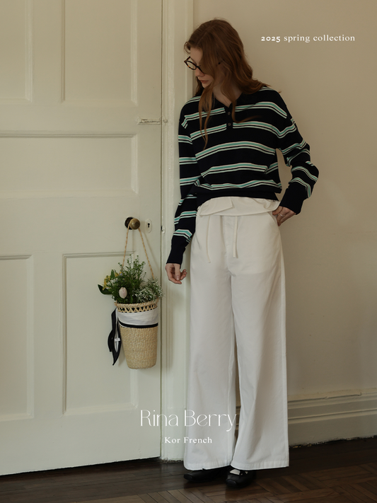 Classic Striped Long-Sleeve Polo Shirt