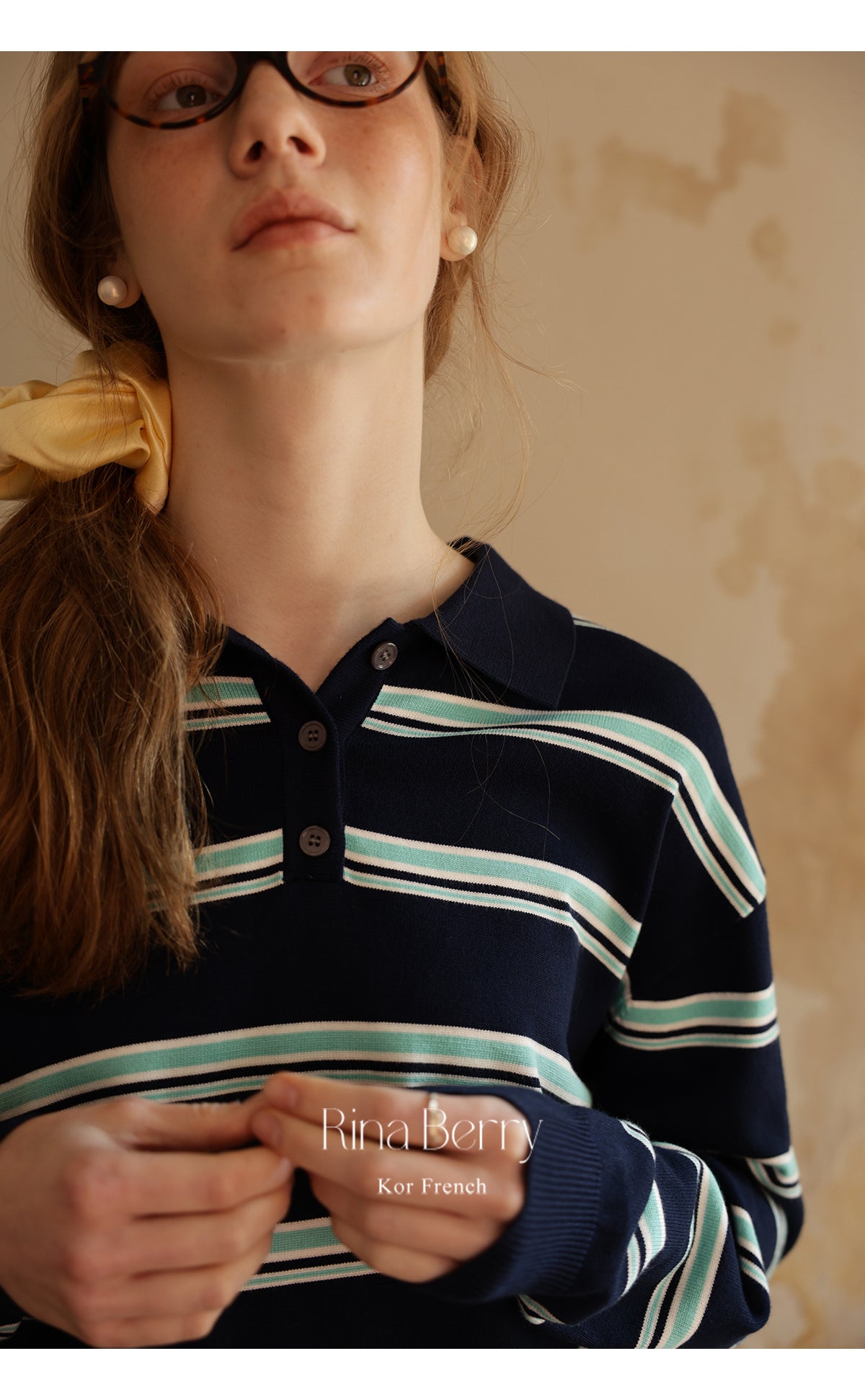 Classic Striped Long-Sleeve Polo Shirt