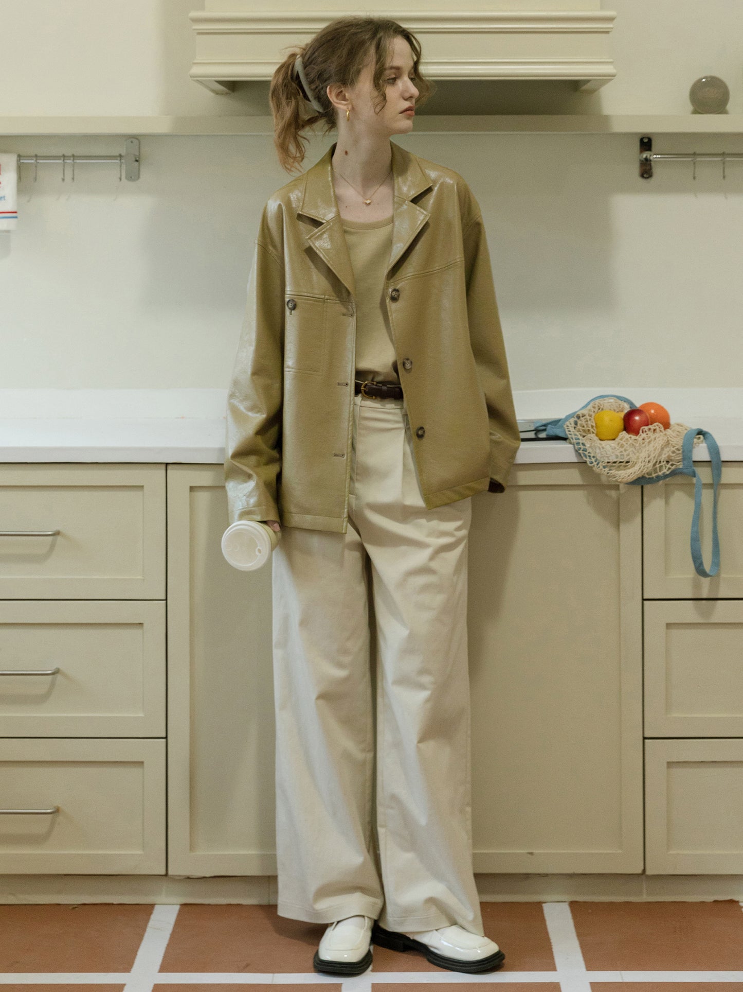 Faux Leather Blazer