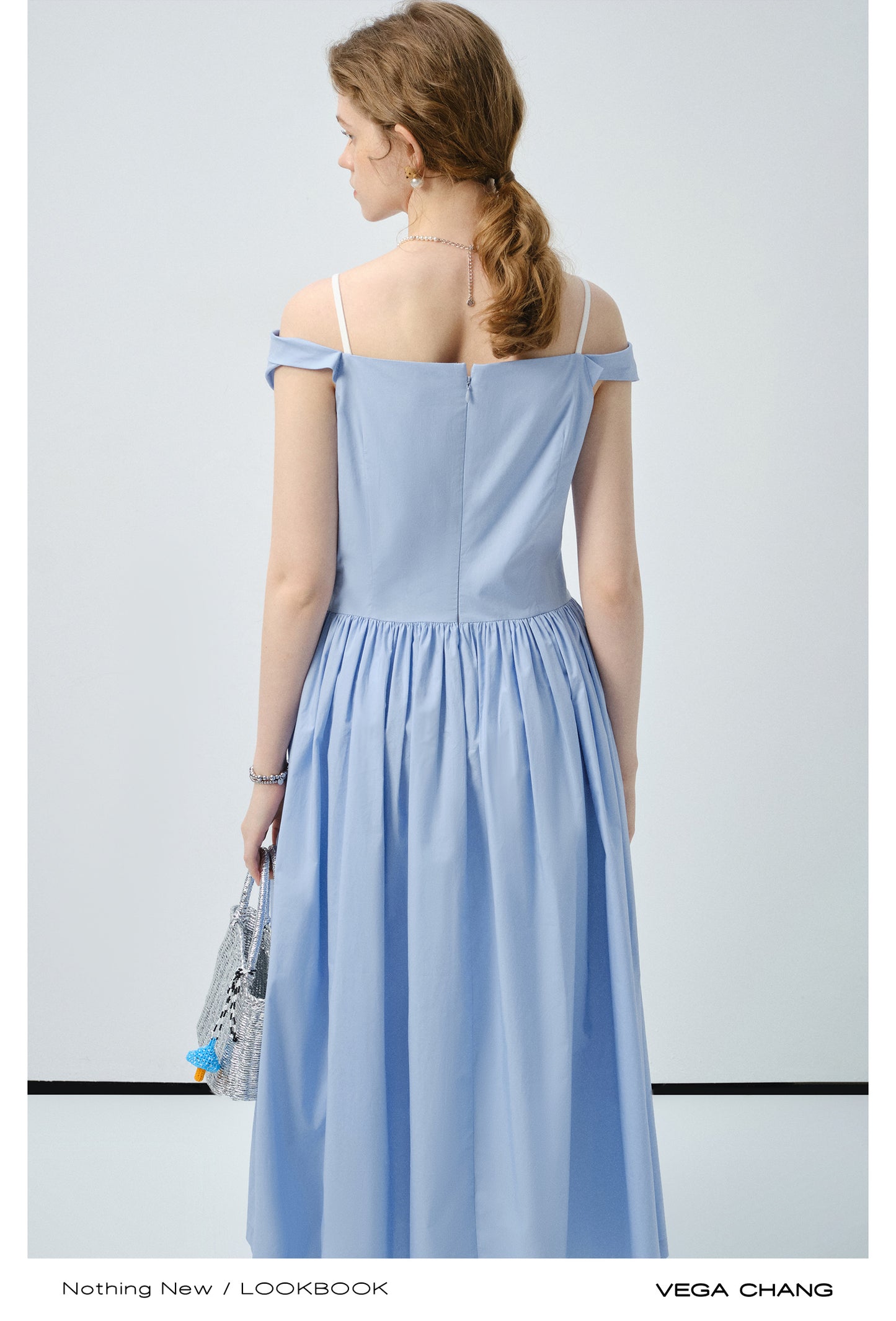 Two-Way Shoulder Draped Cotton Dress