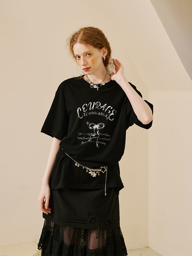 Relaxed Vintage-Style Printed T-Shirt