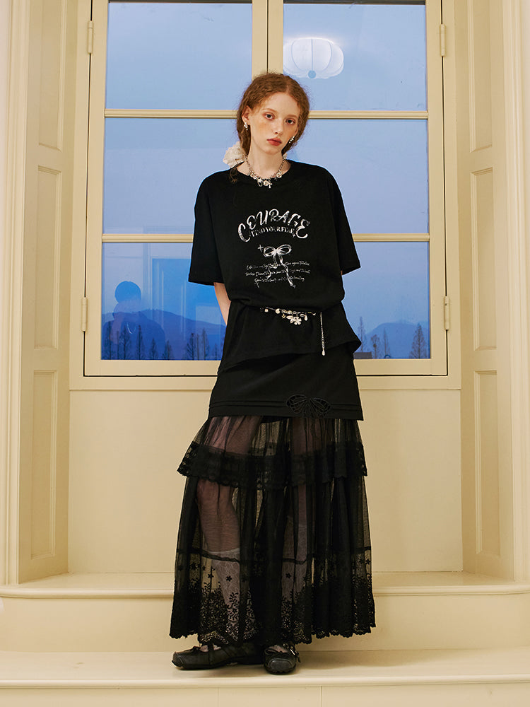 Relaxed Vintage-Style Printed T-Shirt