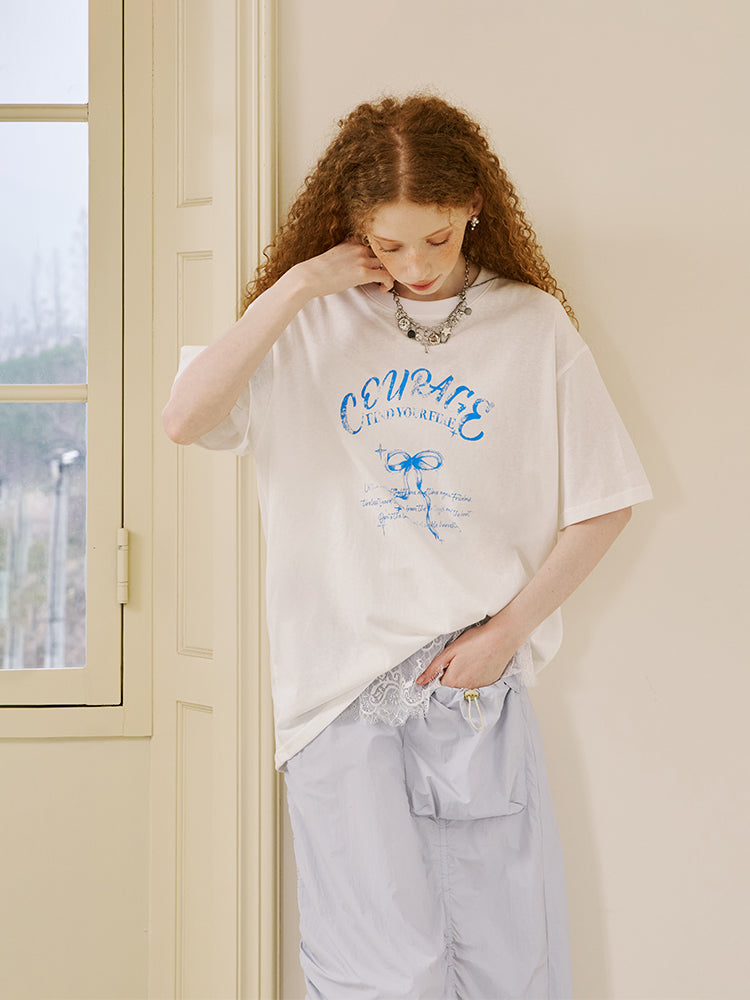 Relaxed Vintage-Style Printed T-Shirt