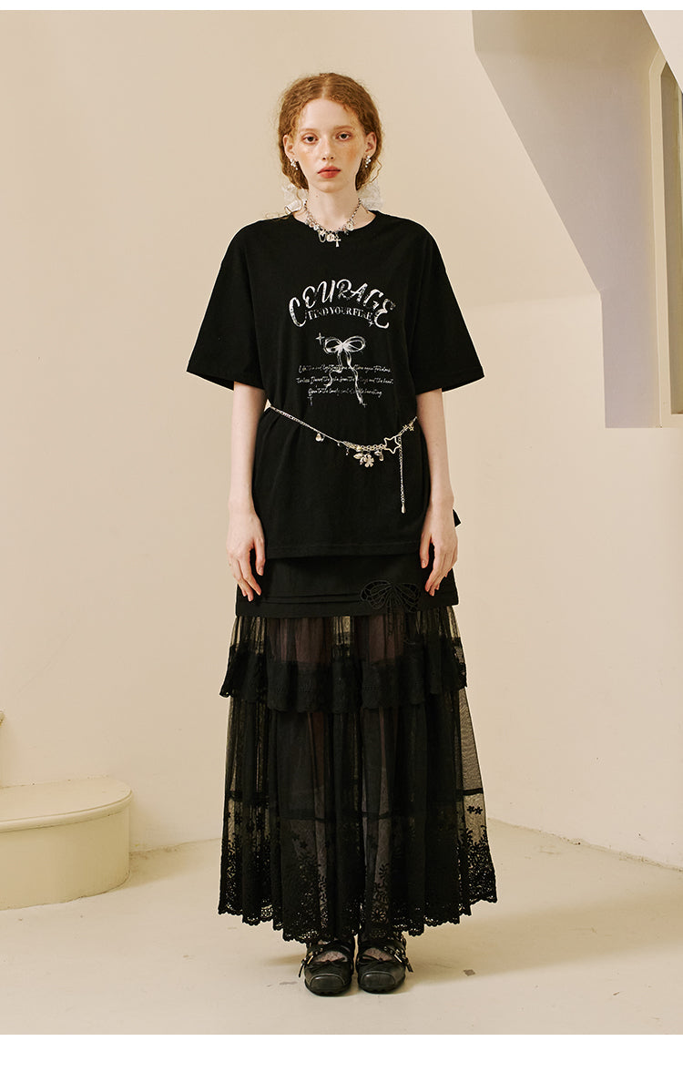 Relaxed Vintage-Style Printed T-Shirt