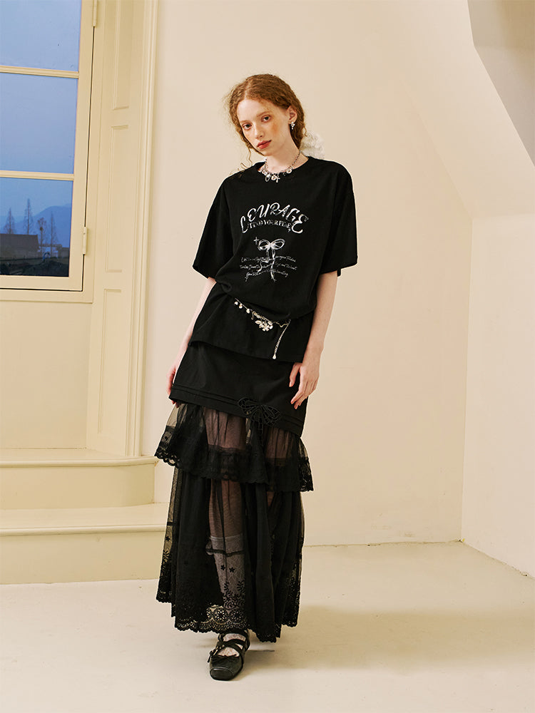 Relaxed Vintage-Style Printed T-Shirt