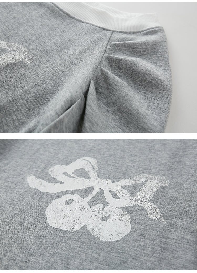 Cherry Motif 2-Way Shoulder Sweat Top