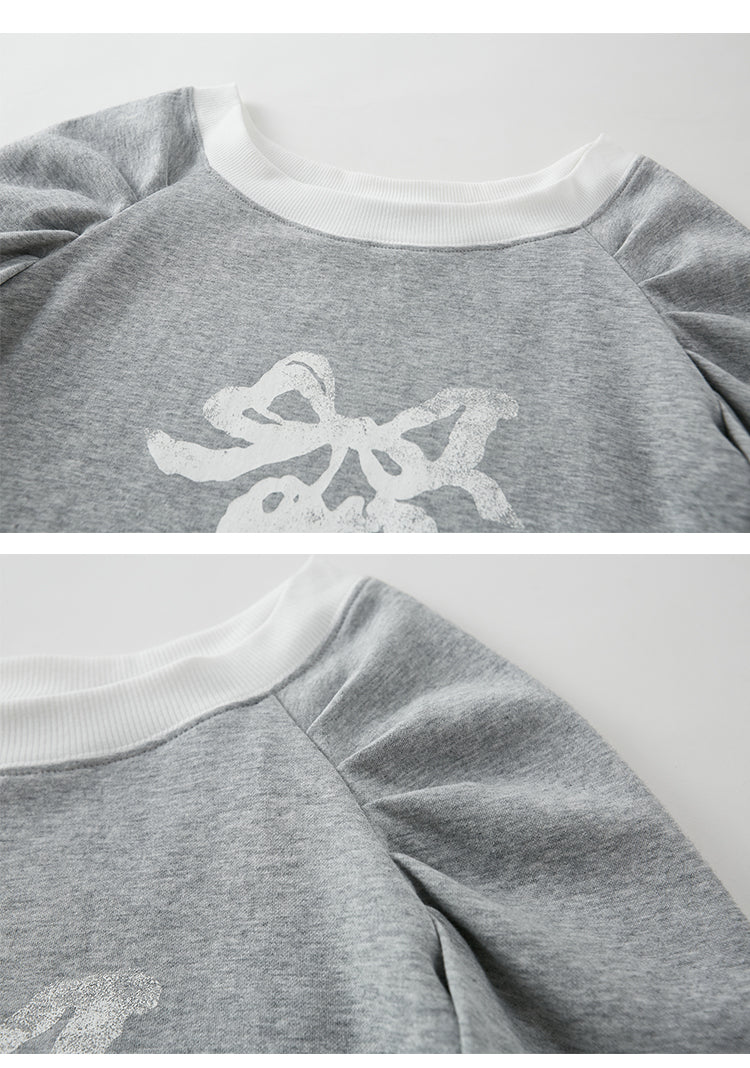 Cherry Motif 2-Way Shoulder Sweat Top