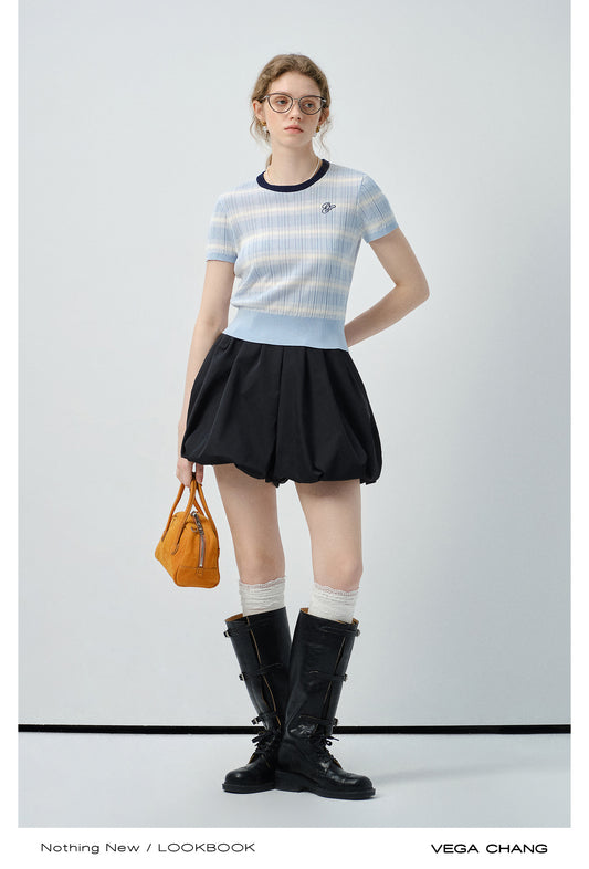 Bubble Hem Skirt-Style Pants