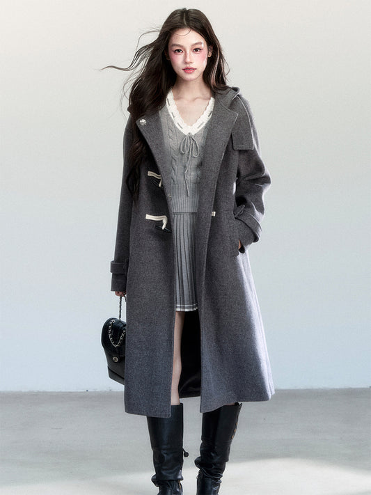 Hooded Duffle Coat With Toggle Buttons