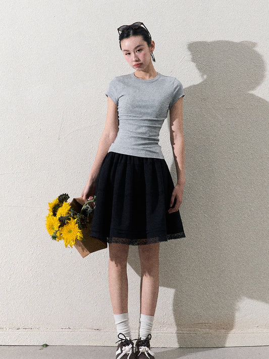 Classic Midi Skirt With Pleated Hem